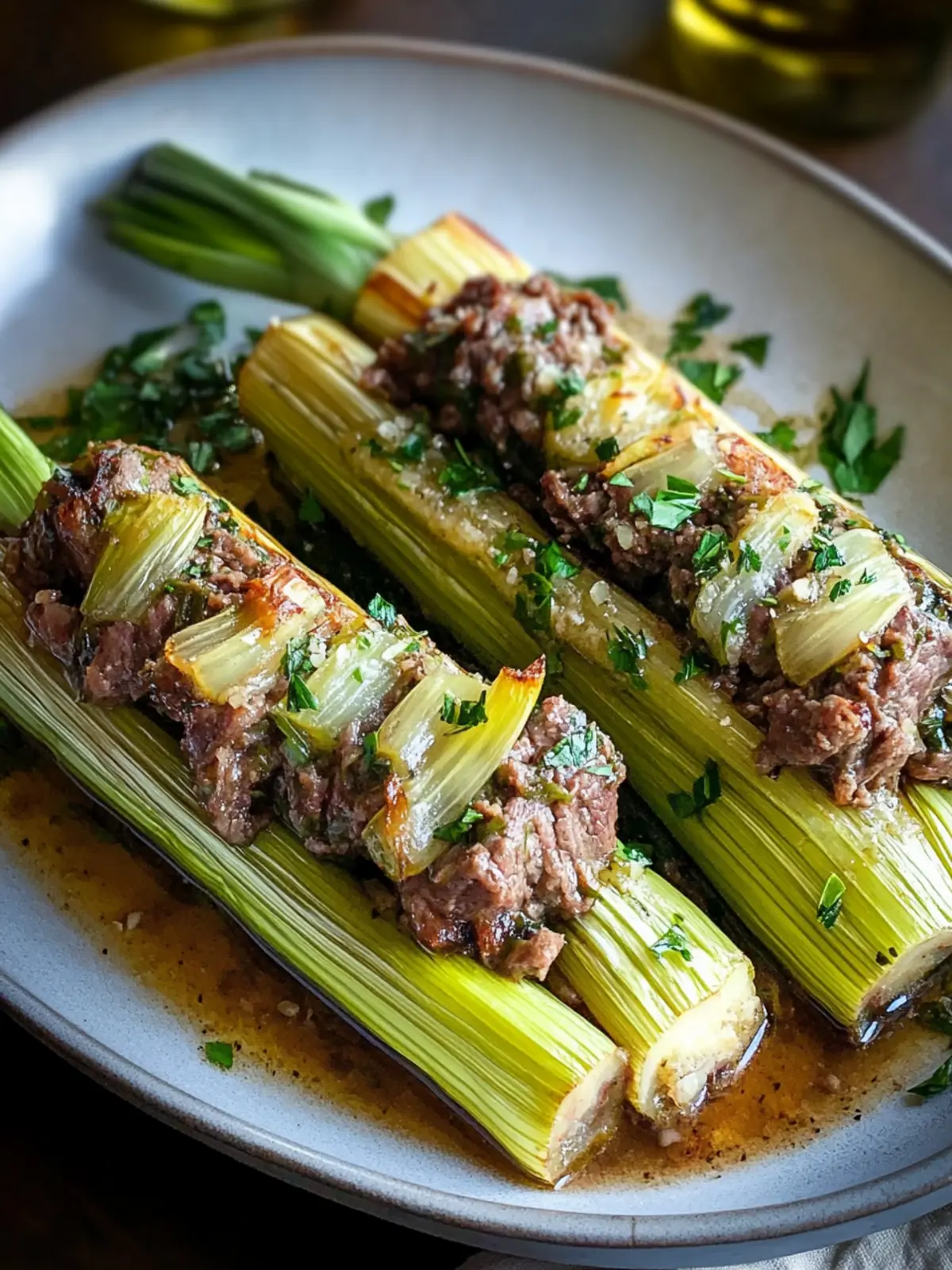 Elegant Stuffed Leeks with Beef