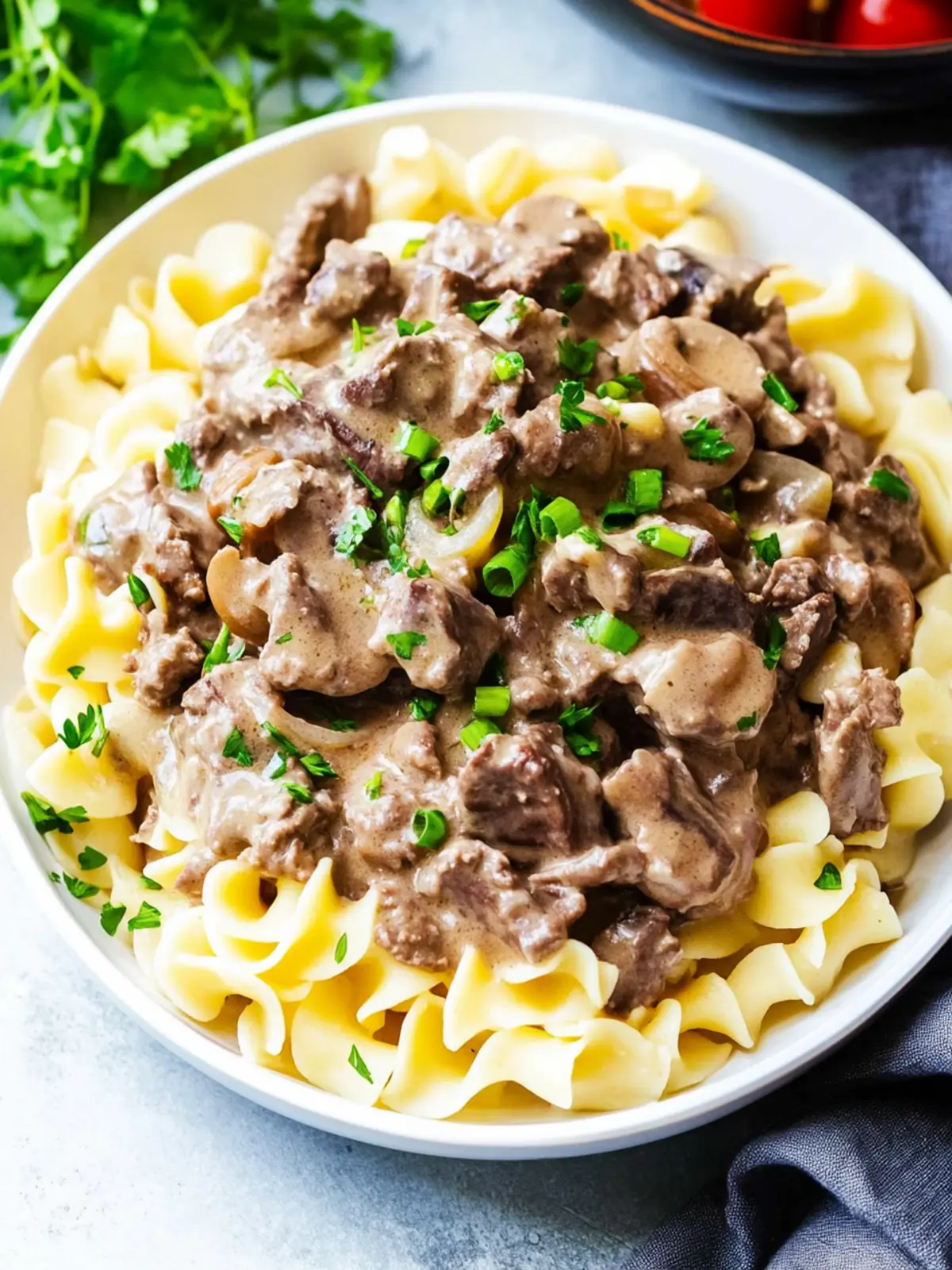 Beef Stroganoff with Egg Noodles