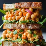 Vegan Buffalo Chickpea Salad Sandwich
