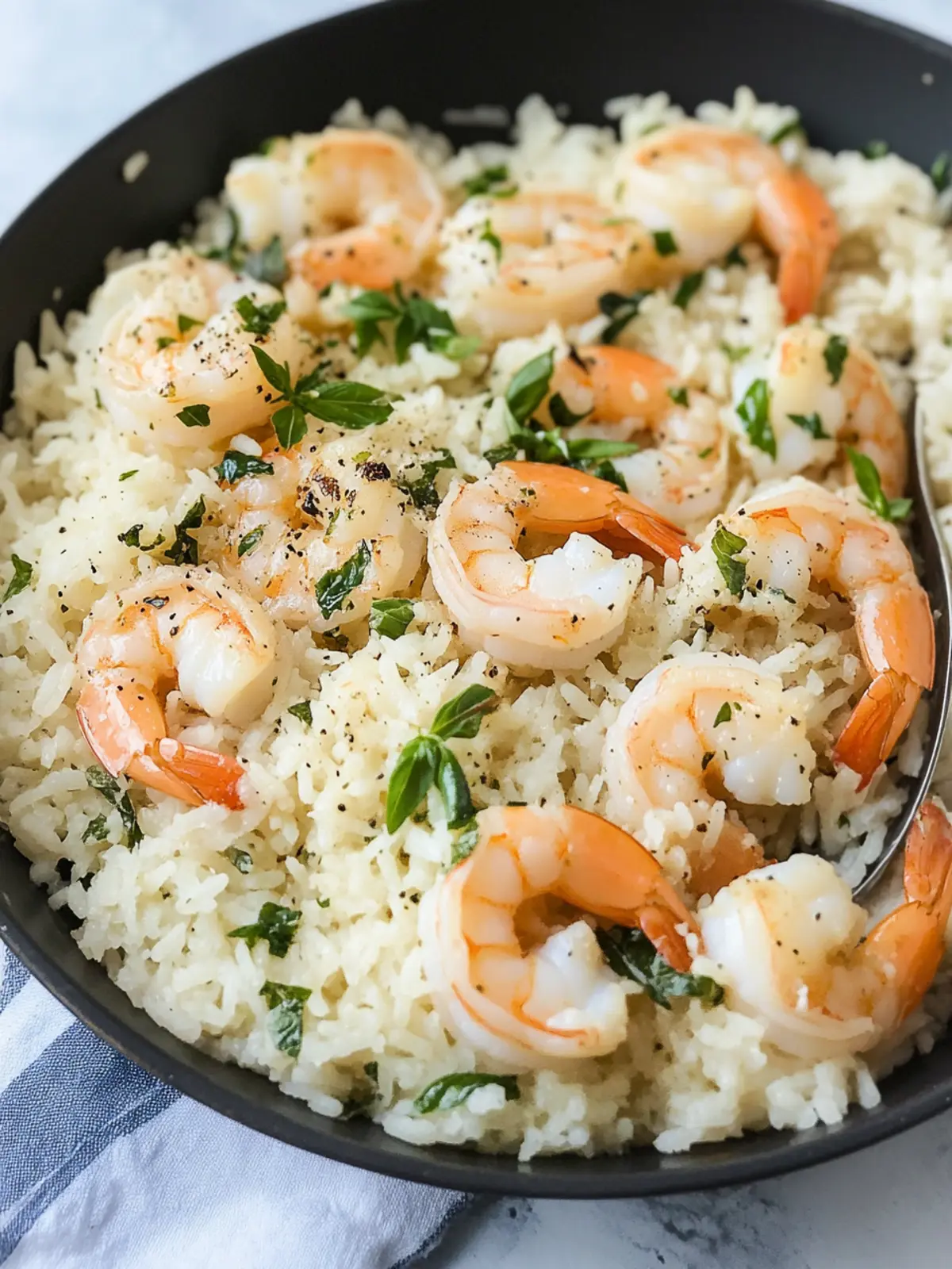 Parmesan Basil Shrimp and Rice