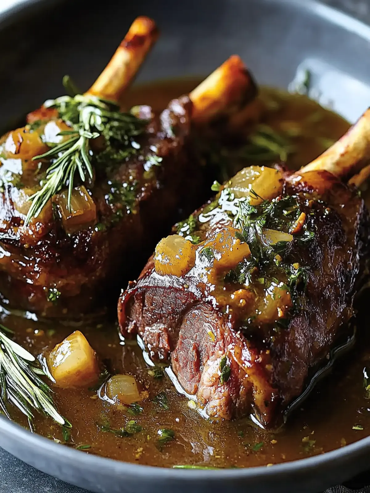 Slow-Cooked Lamb Shanks with Herby Gravy Bliss
