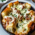 Cheesy Garlic Bread Lasagna Skillet