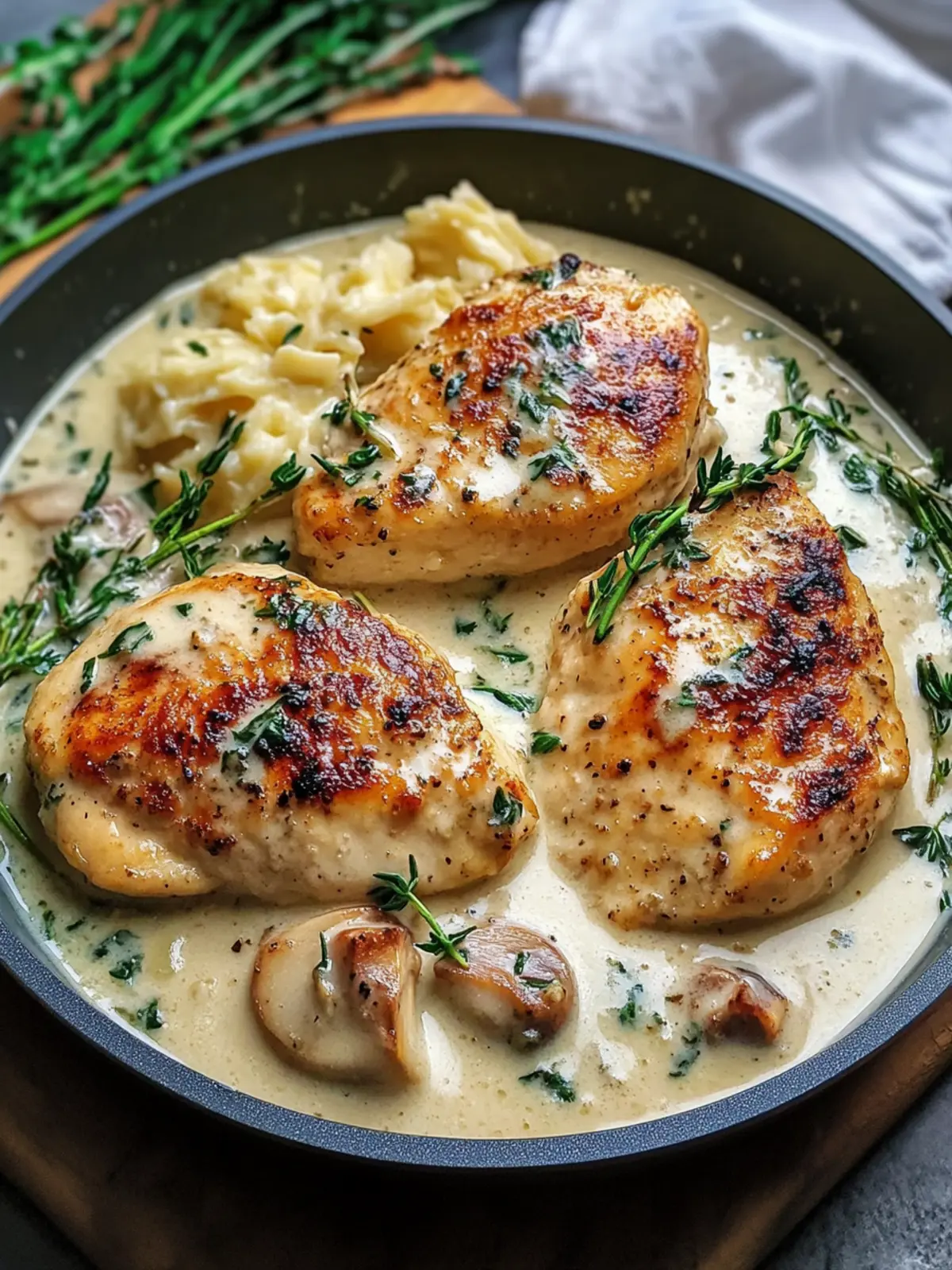 Creamy Garlic Chicken Pan