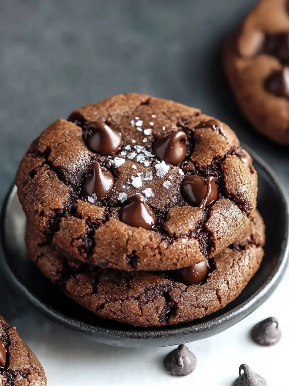 Bakery Style Double Chocolate Chip Cookies