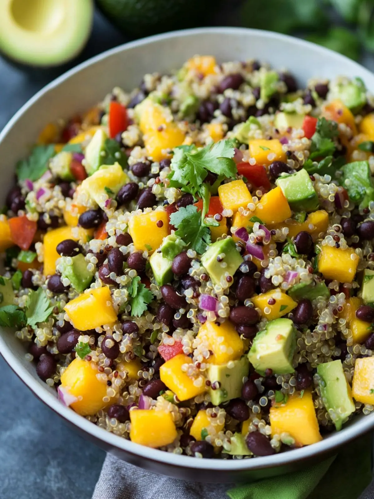 Quinoa Black Bean Salad {with Mango and Avocado}