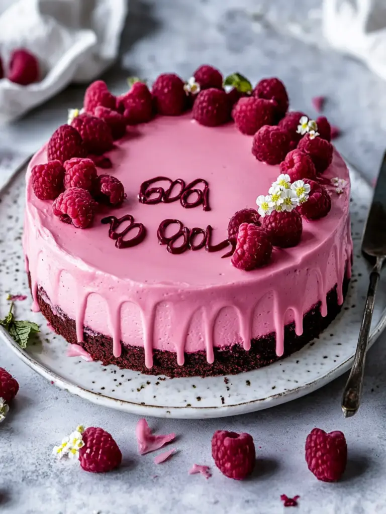Raspberry mousse cake for Mother's Day