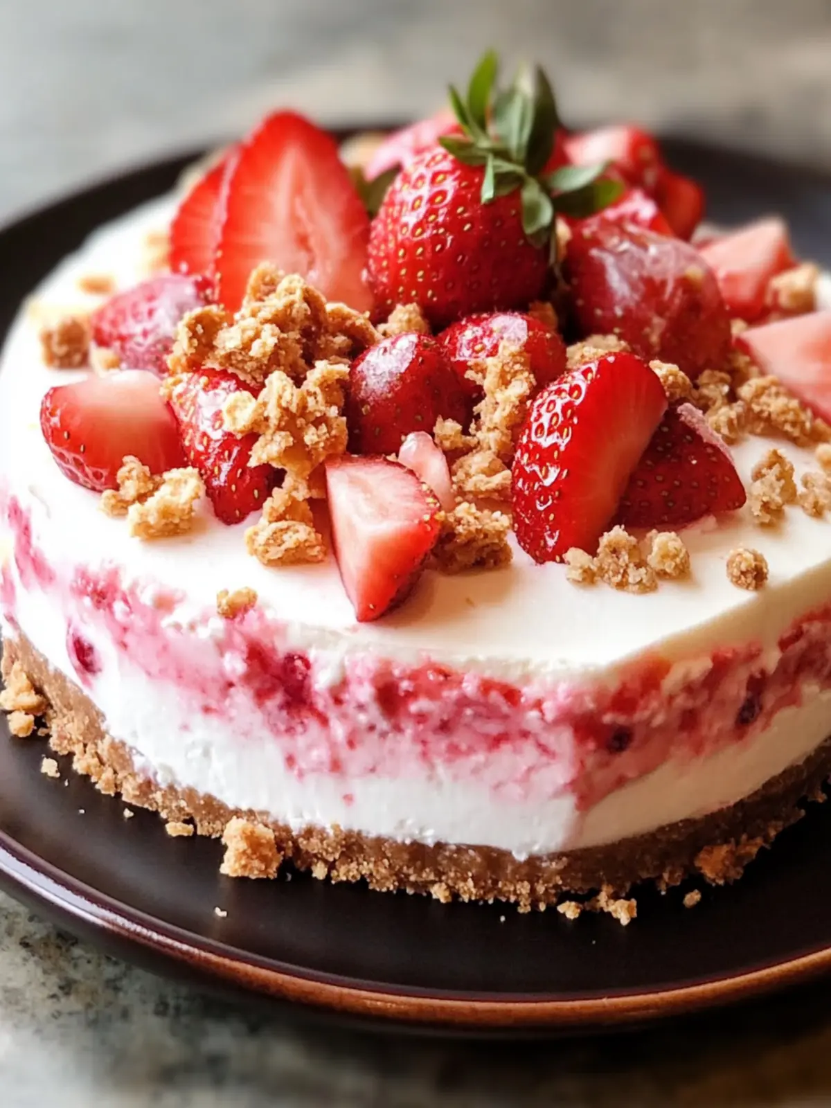 Strawberry Crunch Cheesecake- Recipe for mother's day