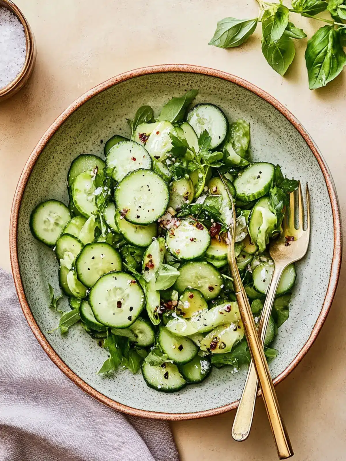Delicious Cucumber Salad with Creamy Chickpeas and Herbs 4 Cucumber Salad