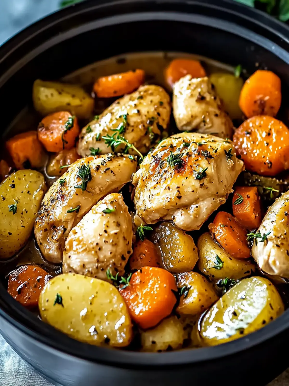 Slow Cooker Garlic Butter Chicken and Veggies