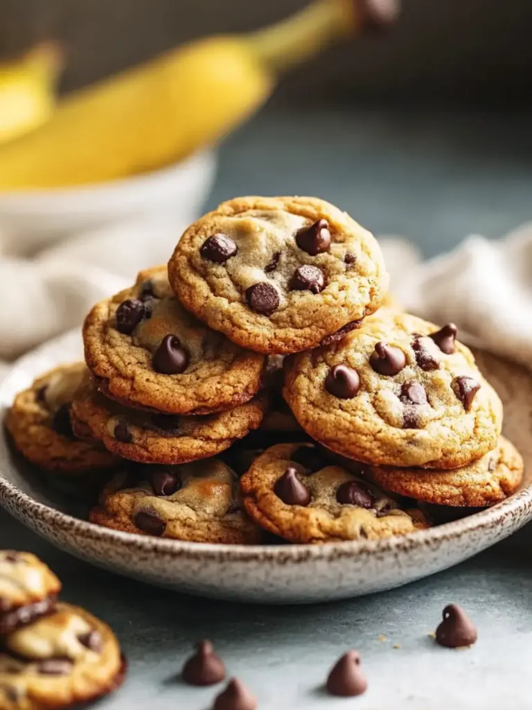 Chewy Banana Bread Chocolate Chip Cookies!