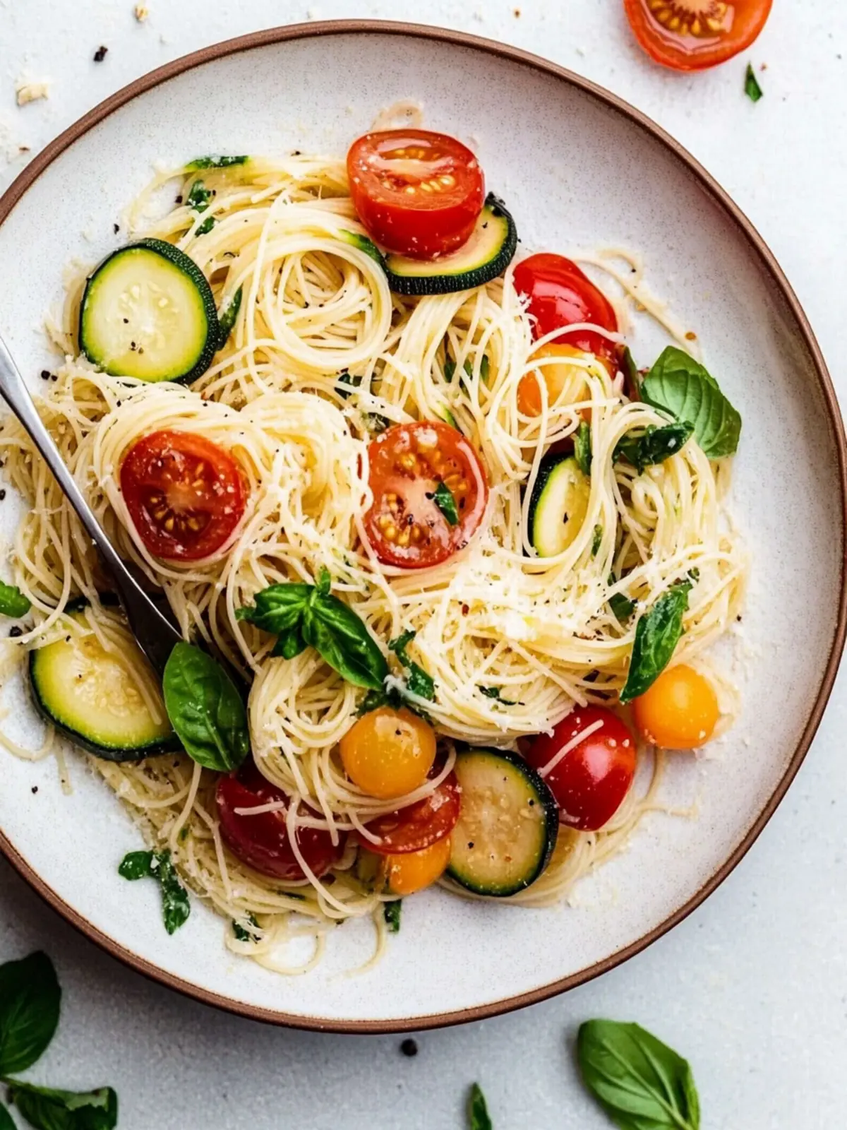 Angel Hair Pasta with Zucchini and Tomatoes
