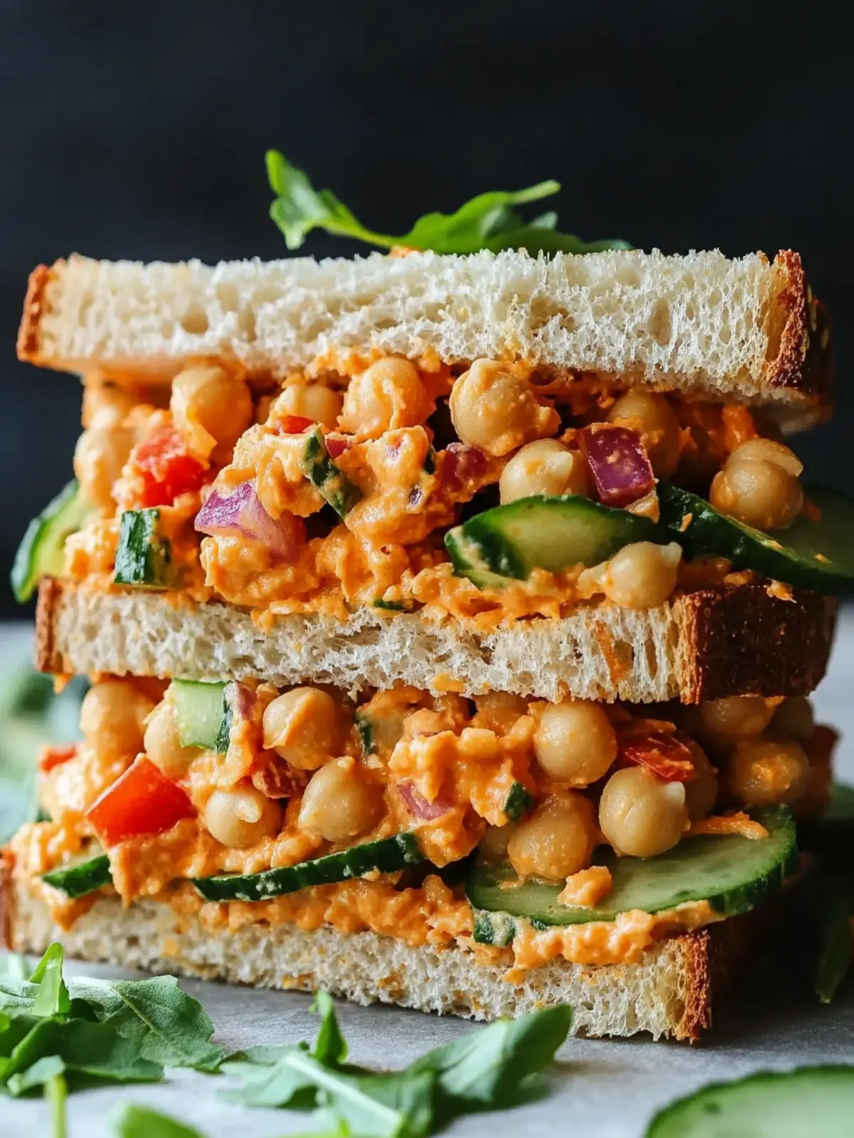 Delicious Vegan Buffalo Chickpea Salad Sandwich in 10 Minutes 2 Vegan Buffalo Chickpea Salad Sandwich