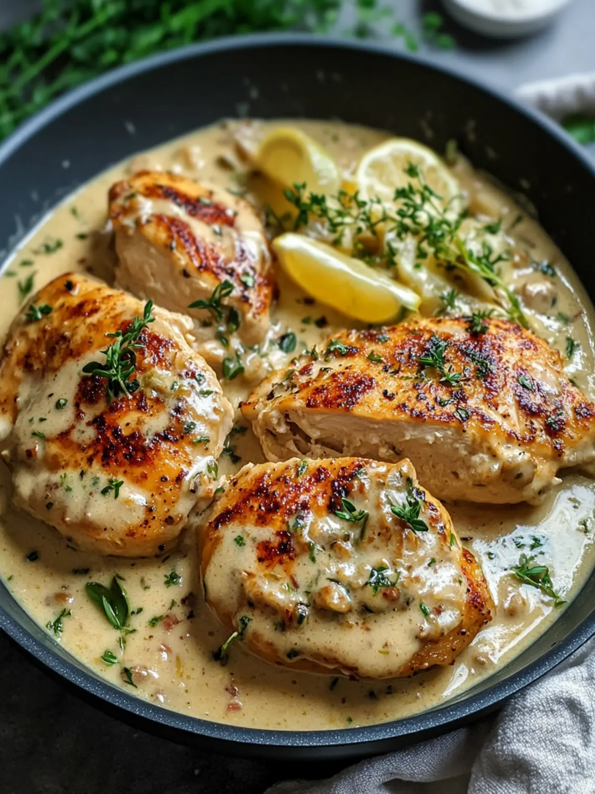 Creamy Garlic Chicken Pan