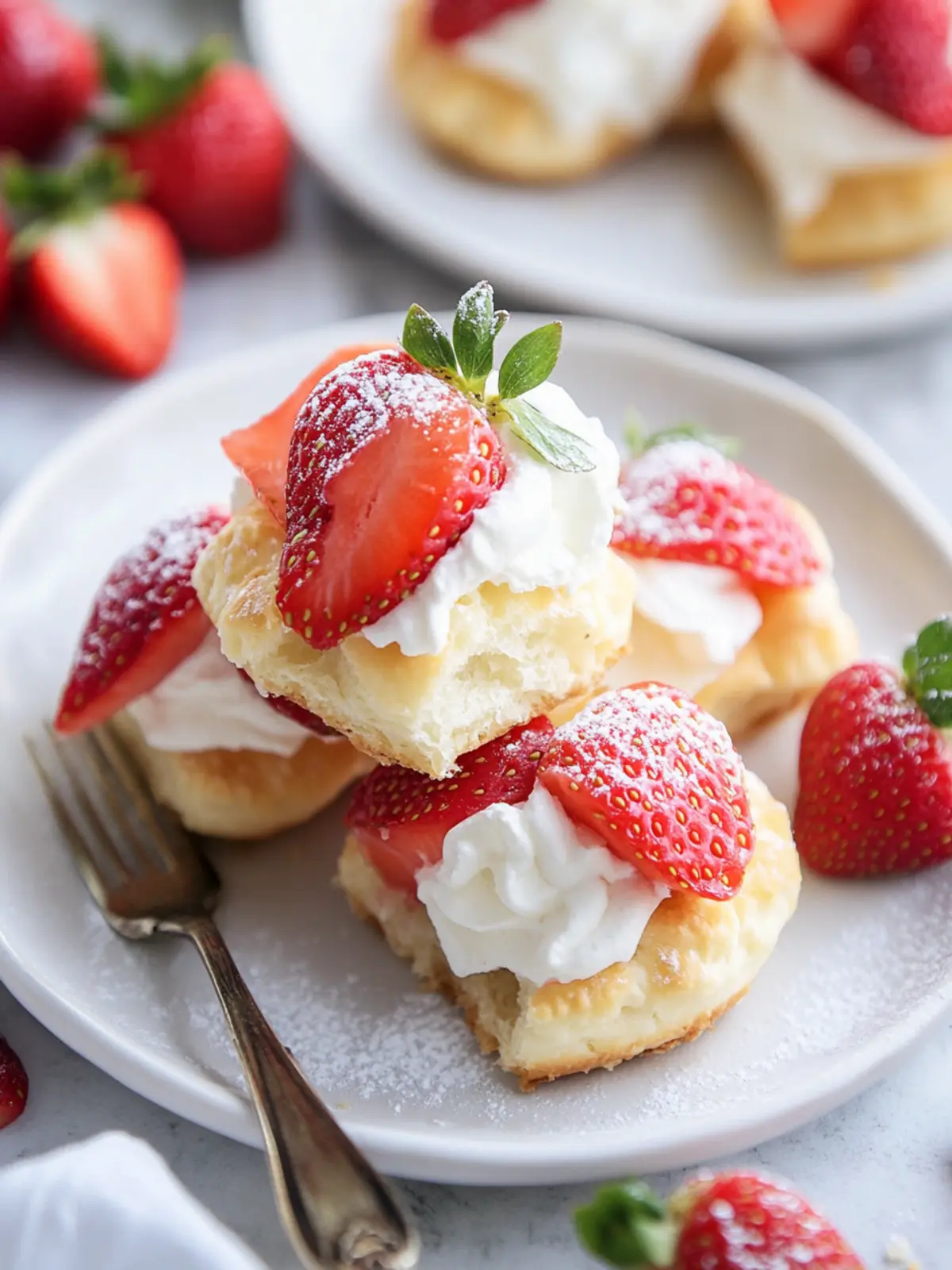 Easy Strawberry Shortcake Puffs