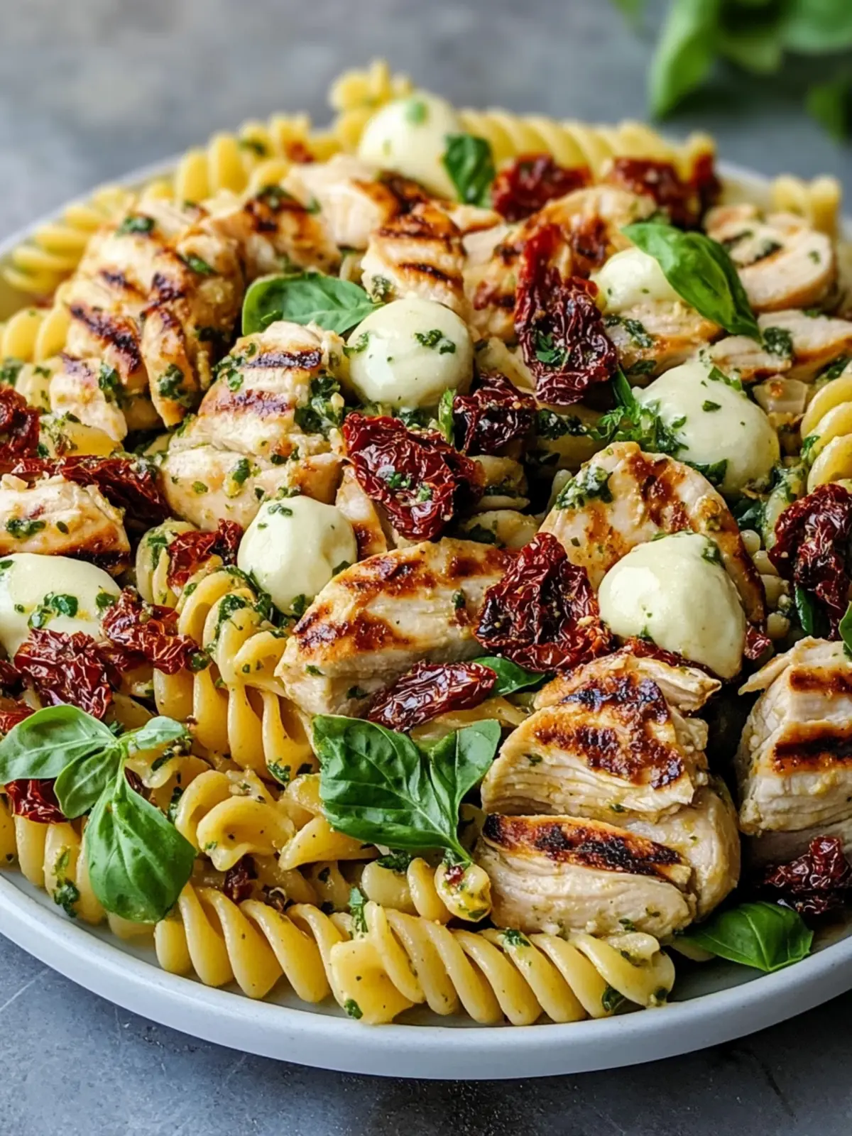 30-Minute Grilled Chicken Pasta Salad with Sun-Dried Tomatoes Bliss 3 30-Minute Grilled Chicken Pasta Salad with Sun-Dried Tomatoes