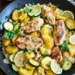 Skillet Lemon Parmesan Chicken Zucchini and Squash