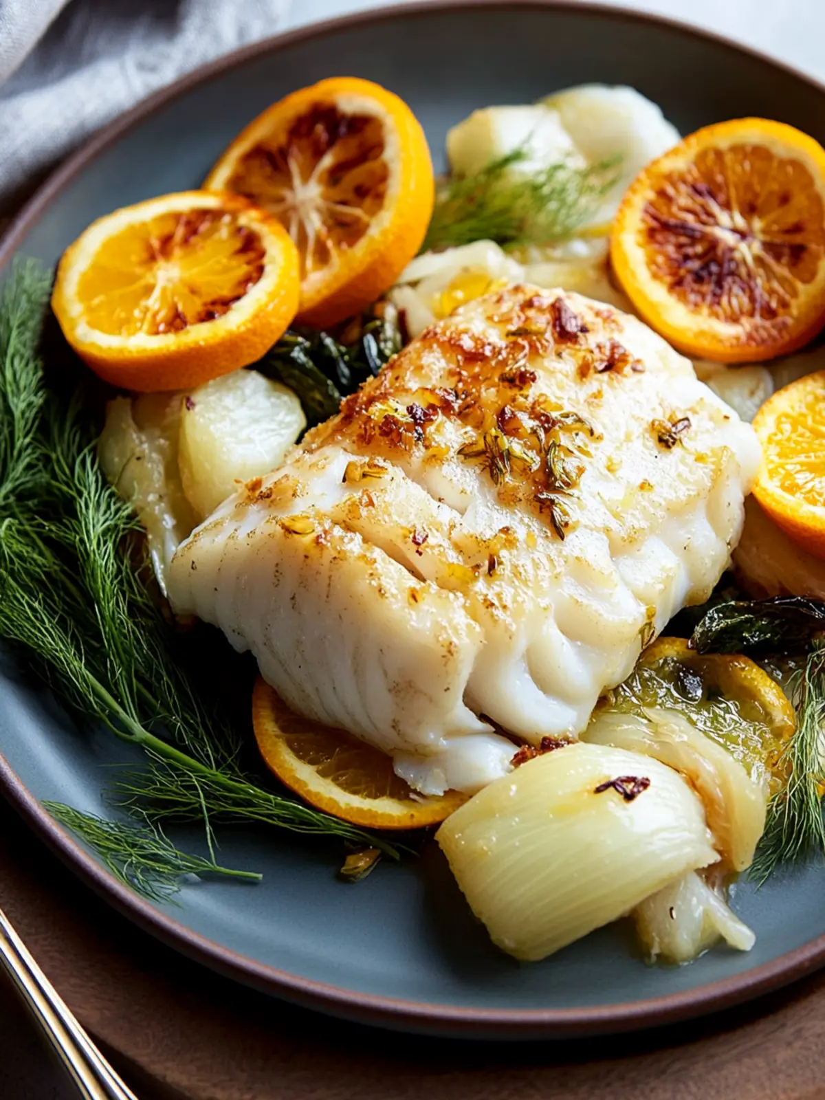 Broiled Cod With Fennel and Orange