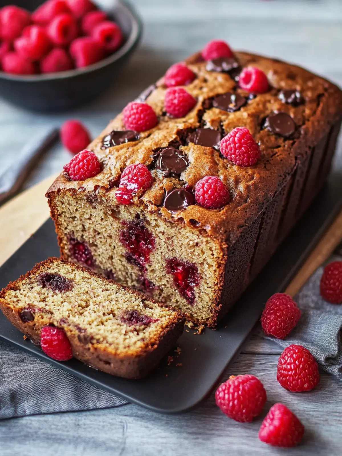 Raspberry Dark Chocolate Banana Bread Recipe