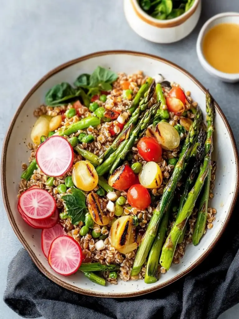 Farro Salad with Grilled Asparagus