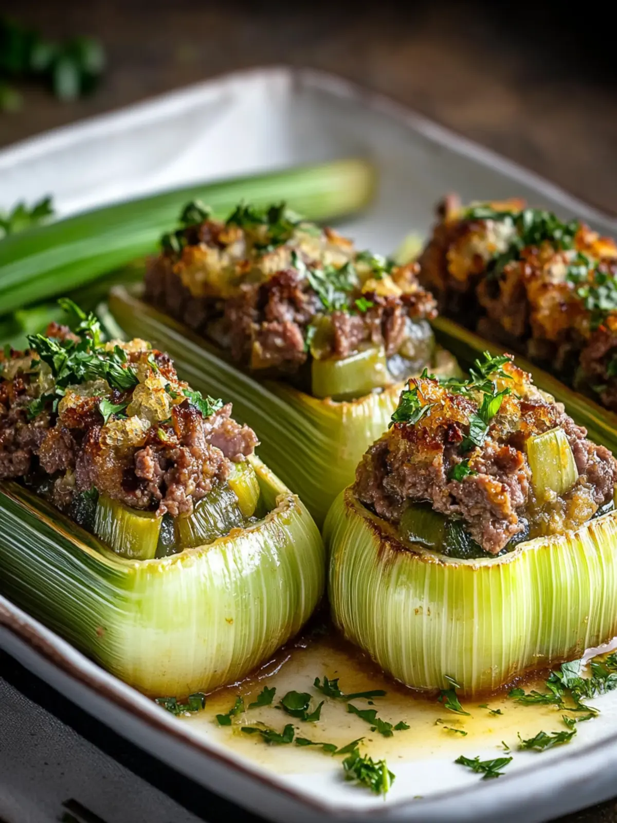 Elegant Stuffed Leeks with Beef