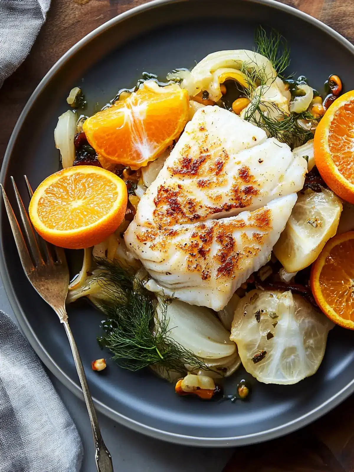 Broiled Cod With Fennel and Orange
