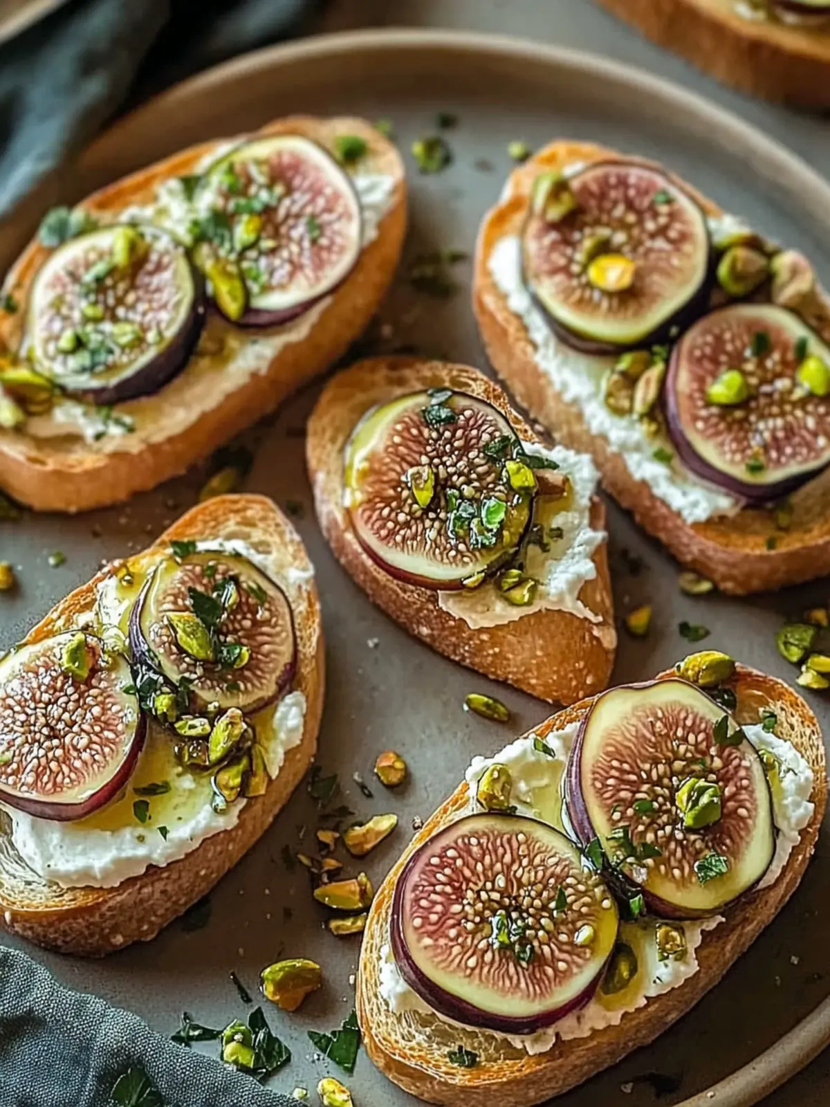 Pistachio & Fig Crostini