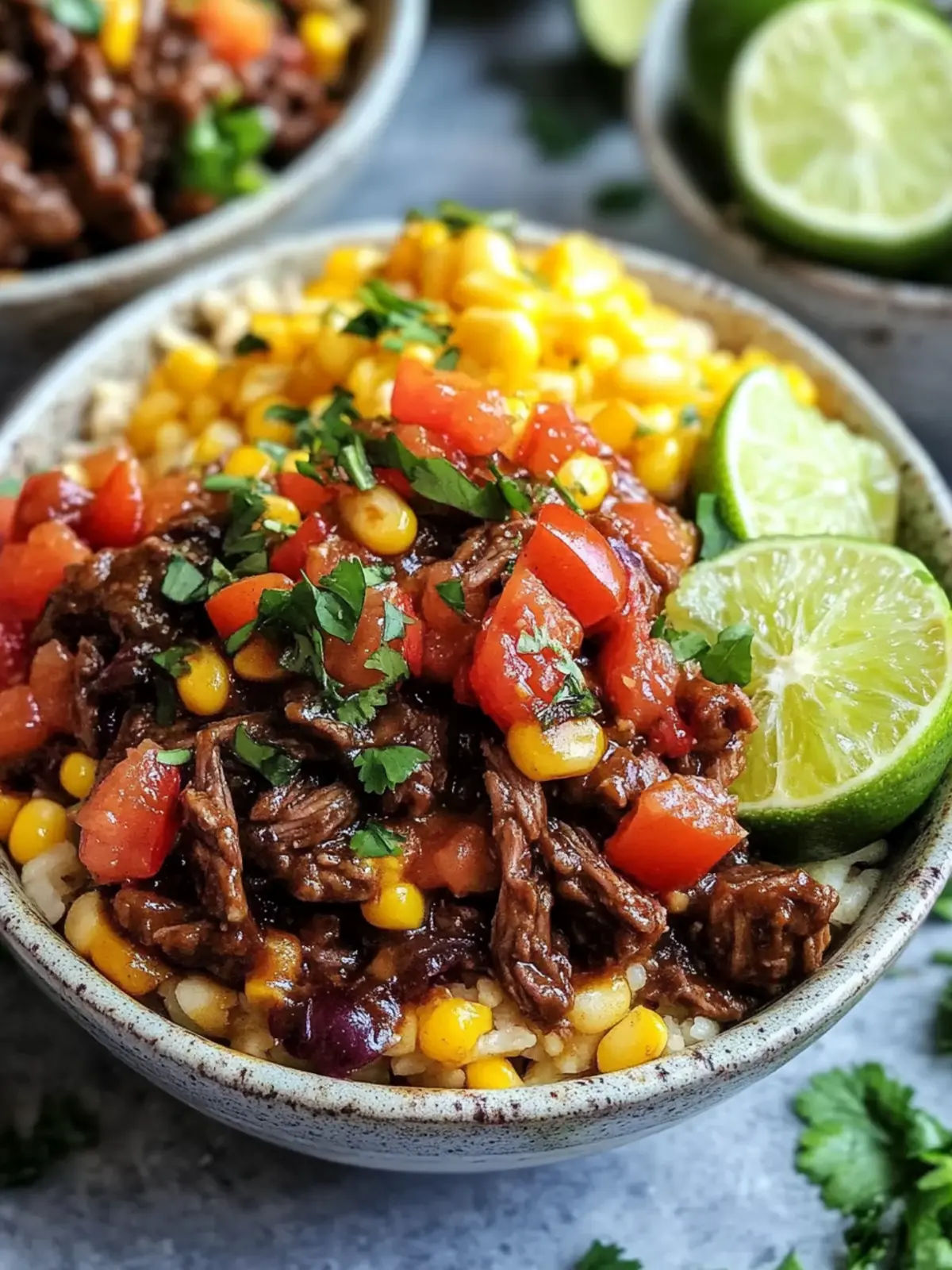 Summer Crockpot Honey Lime Beef Taco Bowls
