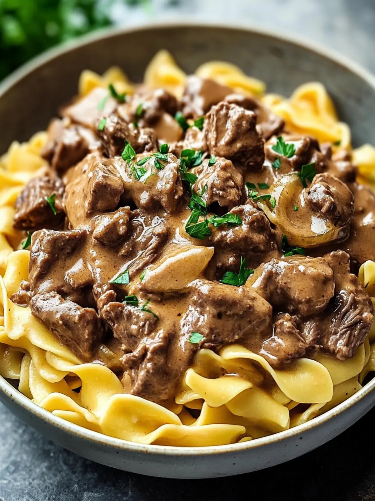 Beef Stroganoff with Egg Noodles
