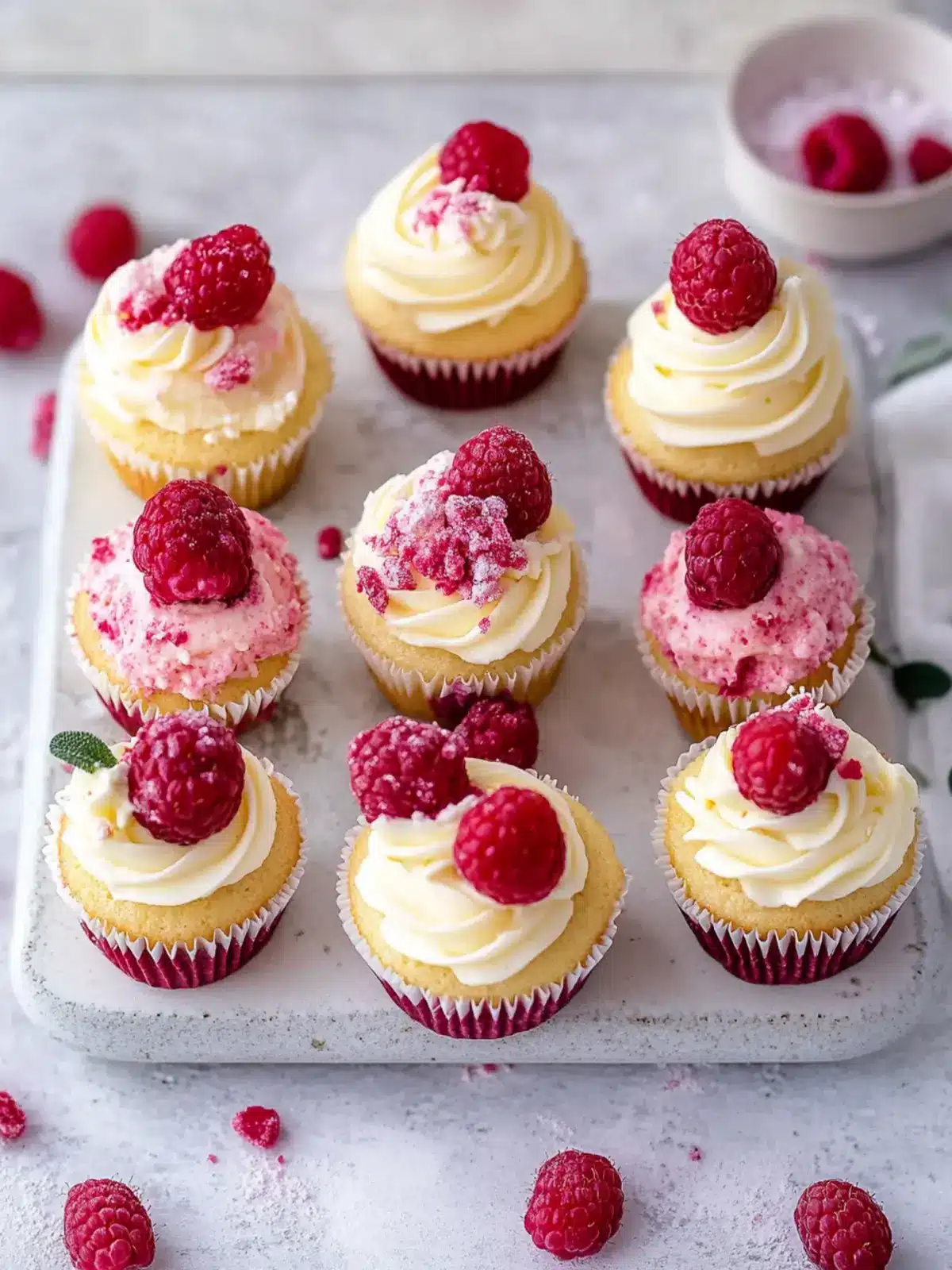 Raspberry Raffaello Cupcakes: Mini Desserts for Mom's Joy 2 Raspberry Raffaello Cupcakes- Mini desserts dor mom