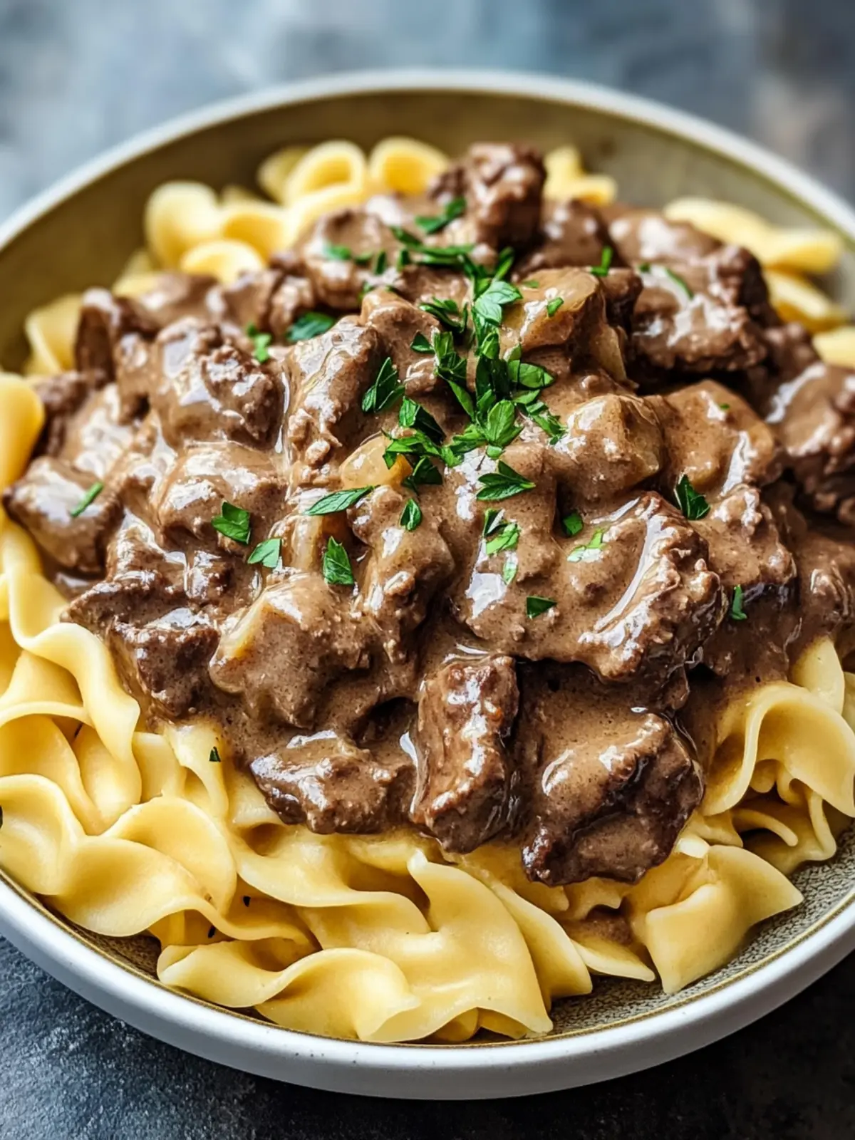 Beef Stroganoff with Egg Noodles