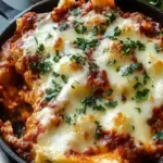 Cheesy Garlic Bread Lasagna Skillet