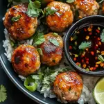 Gingery Salmon Meatballs with a Soy Glaze