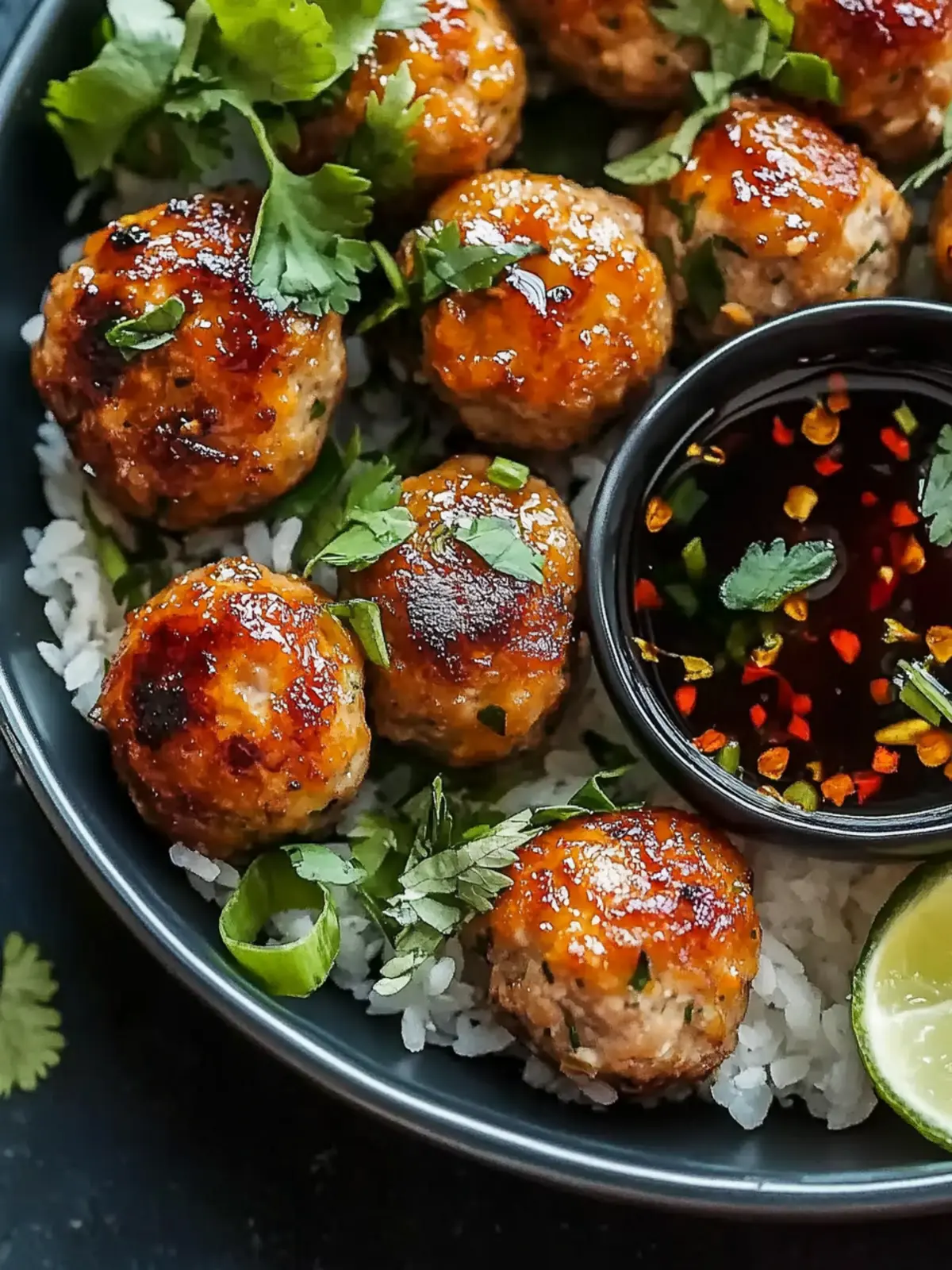 Gingery Salmon Meatballs with a Soy Glaze