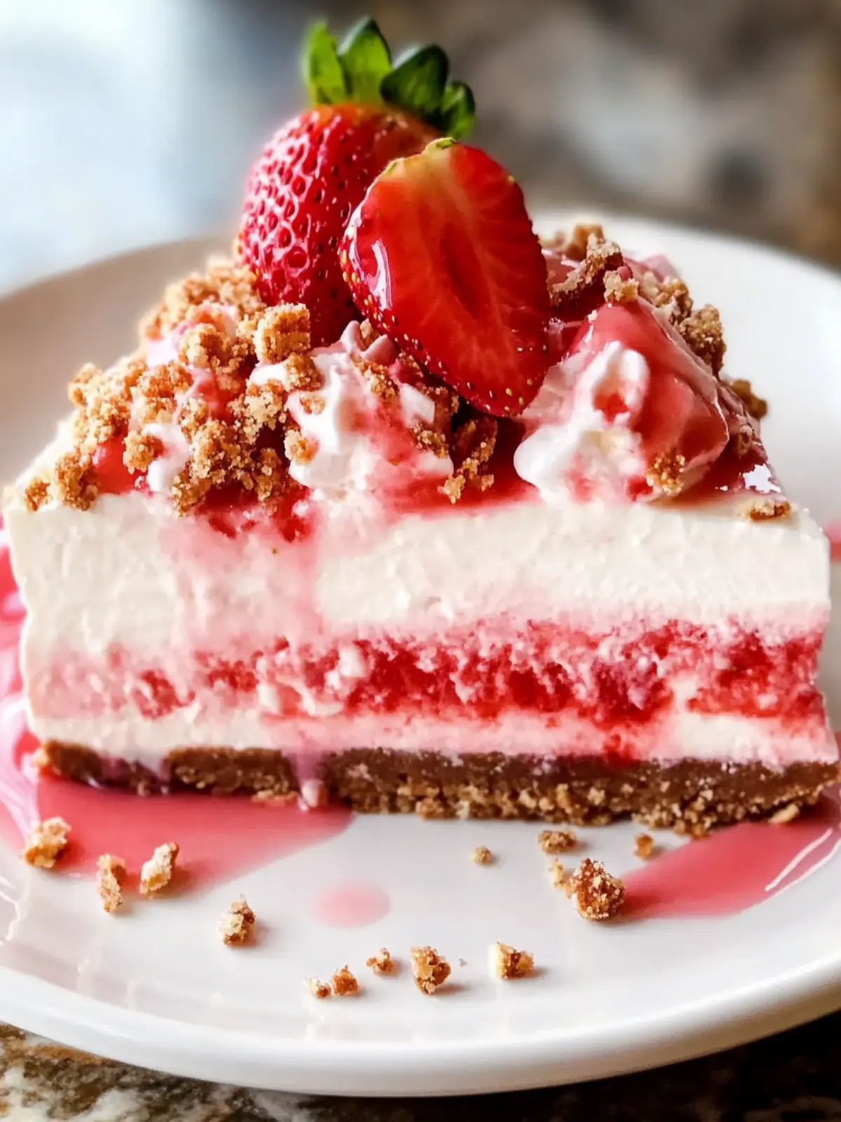 Strawberry Crunch Cheesecake- Recipe for mother's day