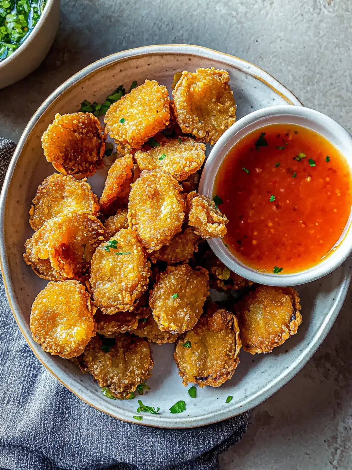 Fried King Oyster Mushroom Bites