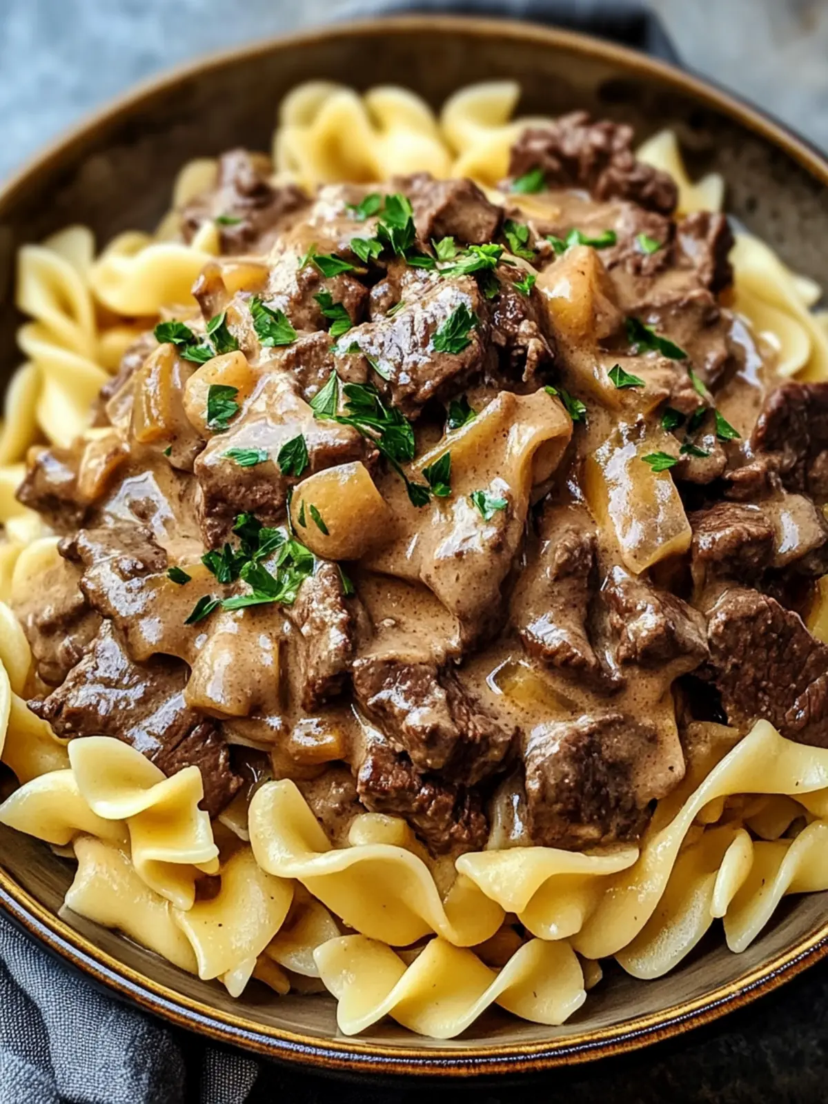 Beef Stroganoff with Egg Noodles