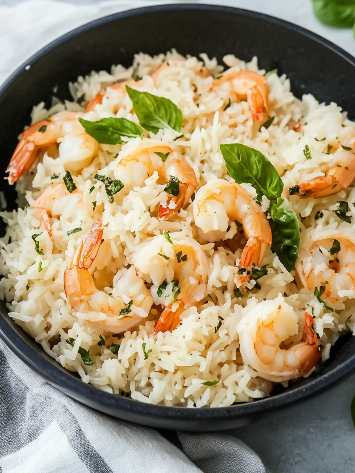 Parmesan Basil Shrimp and Rice