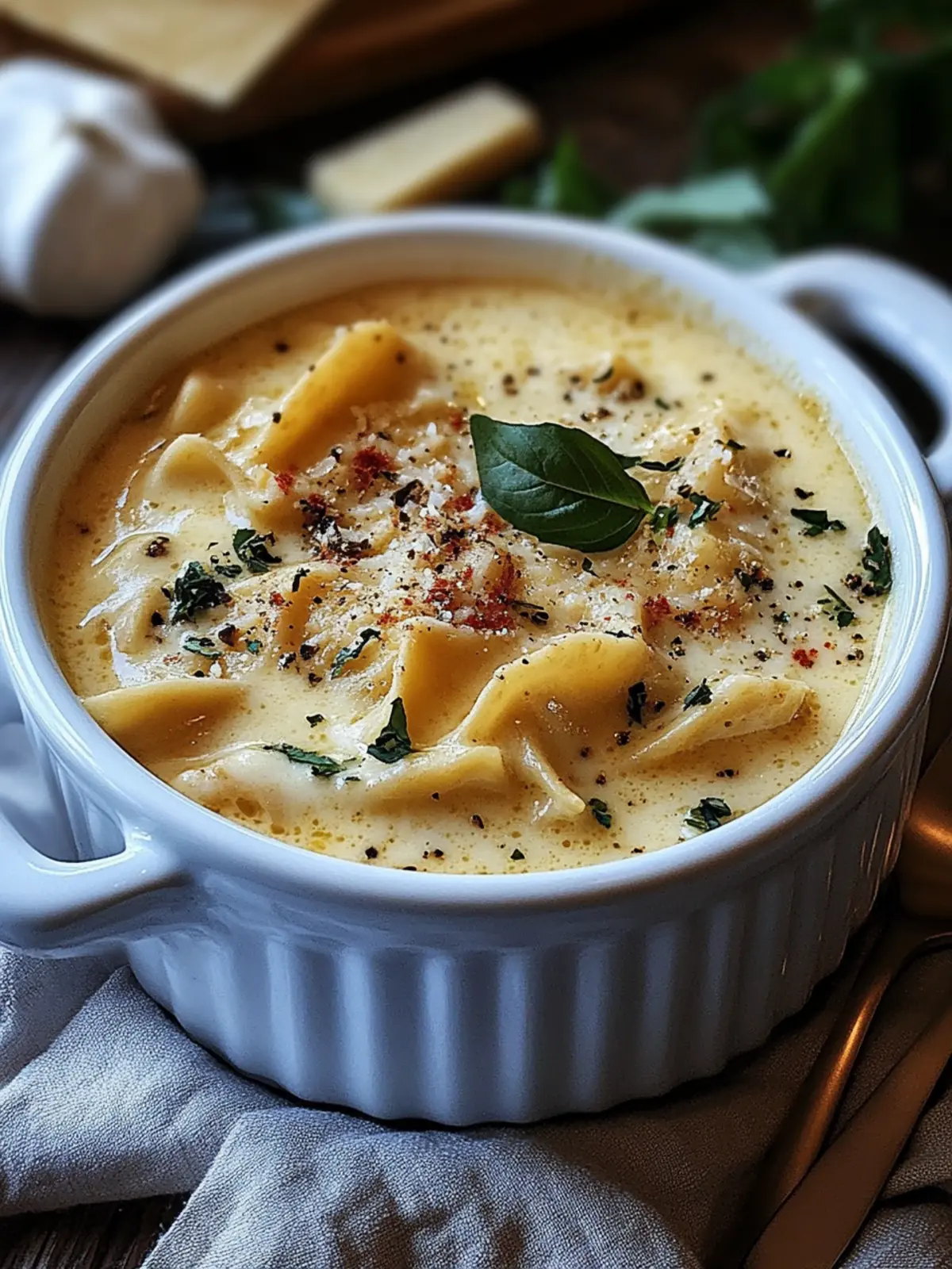 Creamy Alfredo Lasagna Soup