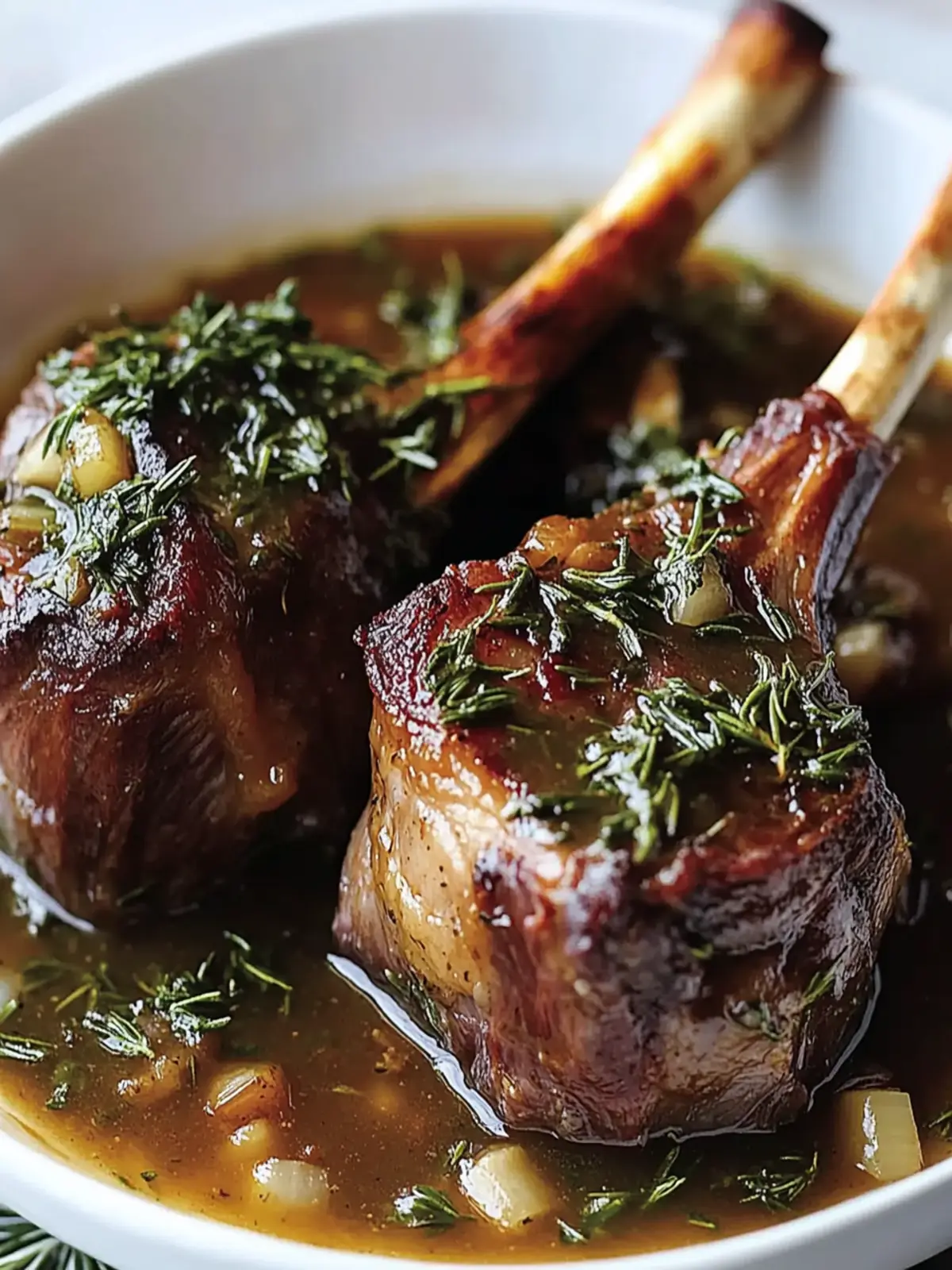 Slow-Cooked Lamb Shanks with Herby Gravy Bliss