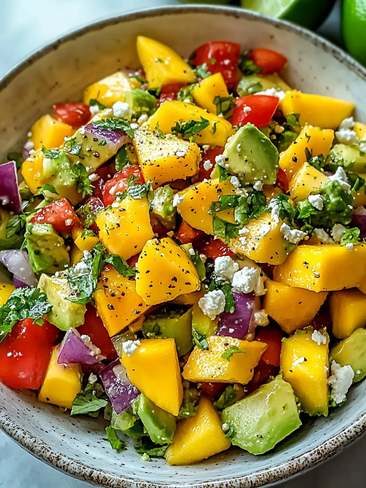 Avocado Mango Salad with Zesty Lime Dressing
