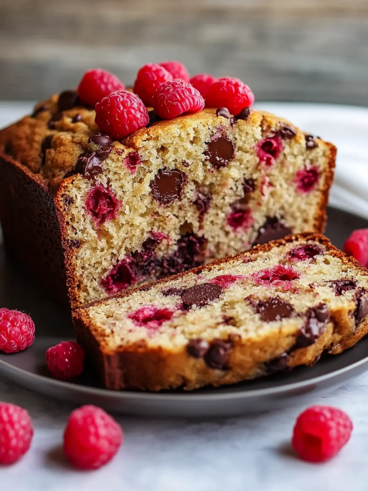 Raspberry Dark Chocolate Banana Bread Recipe
