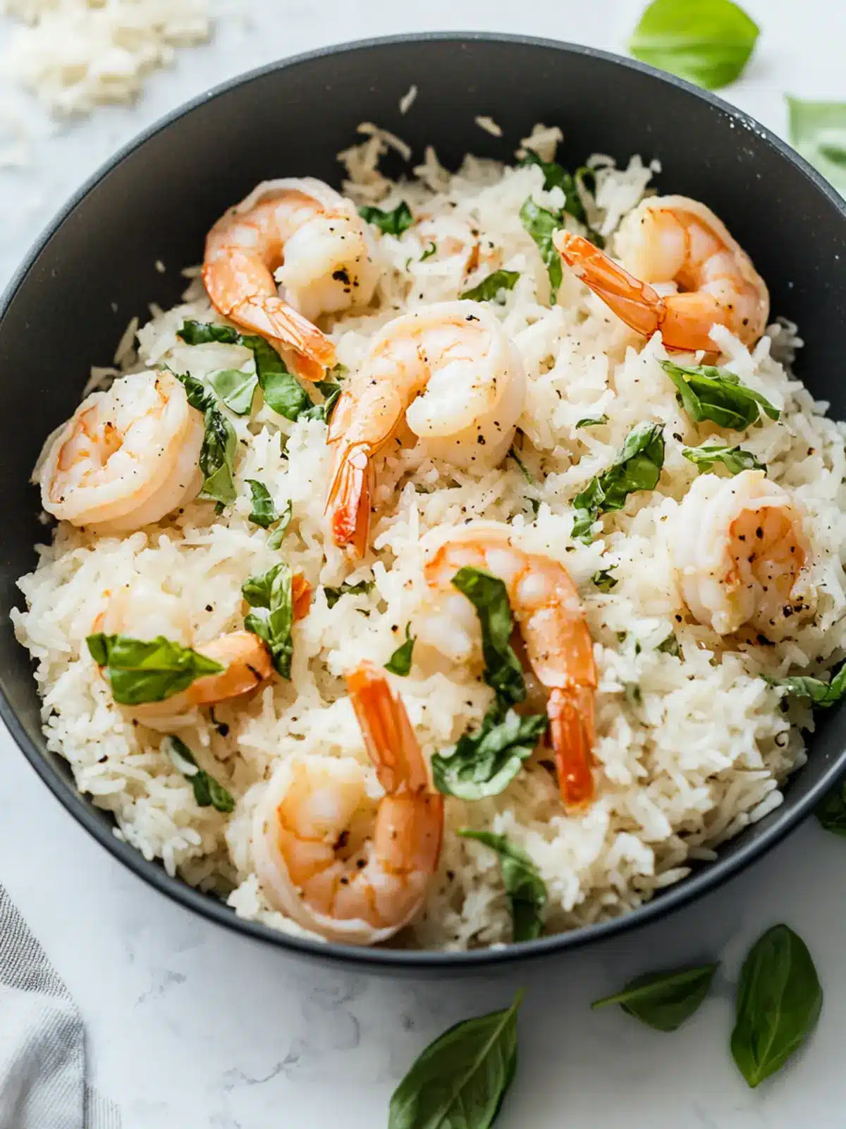Parmesan Basil Shrimp and Rice