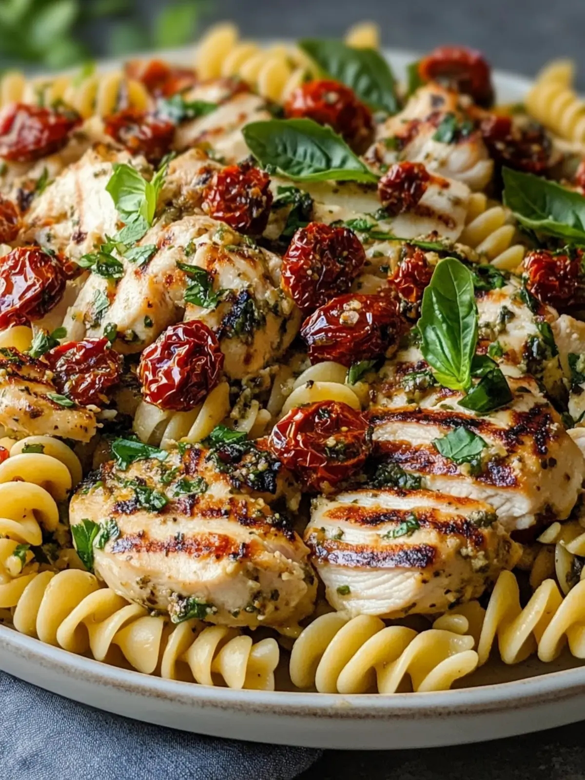 30-Minute Grilled Chicken Pasta Salad with Sun-Dried Tomatoes Bliss 2 30-Minute Grilled Chicken Pasta Salad with Sun-Dried Tomatoes