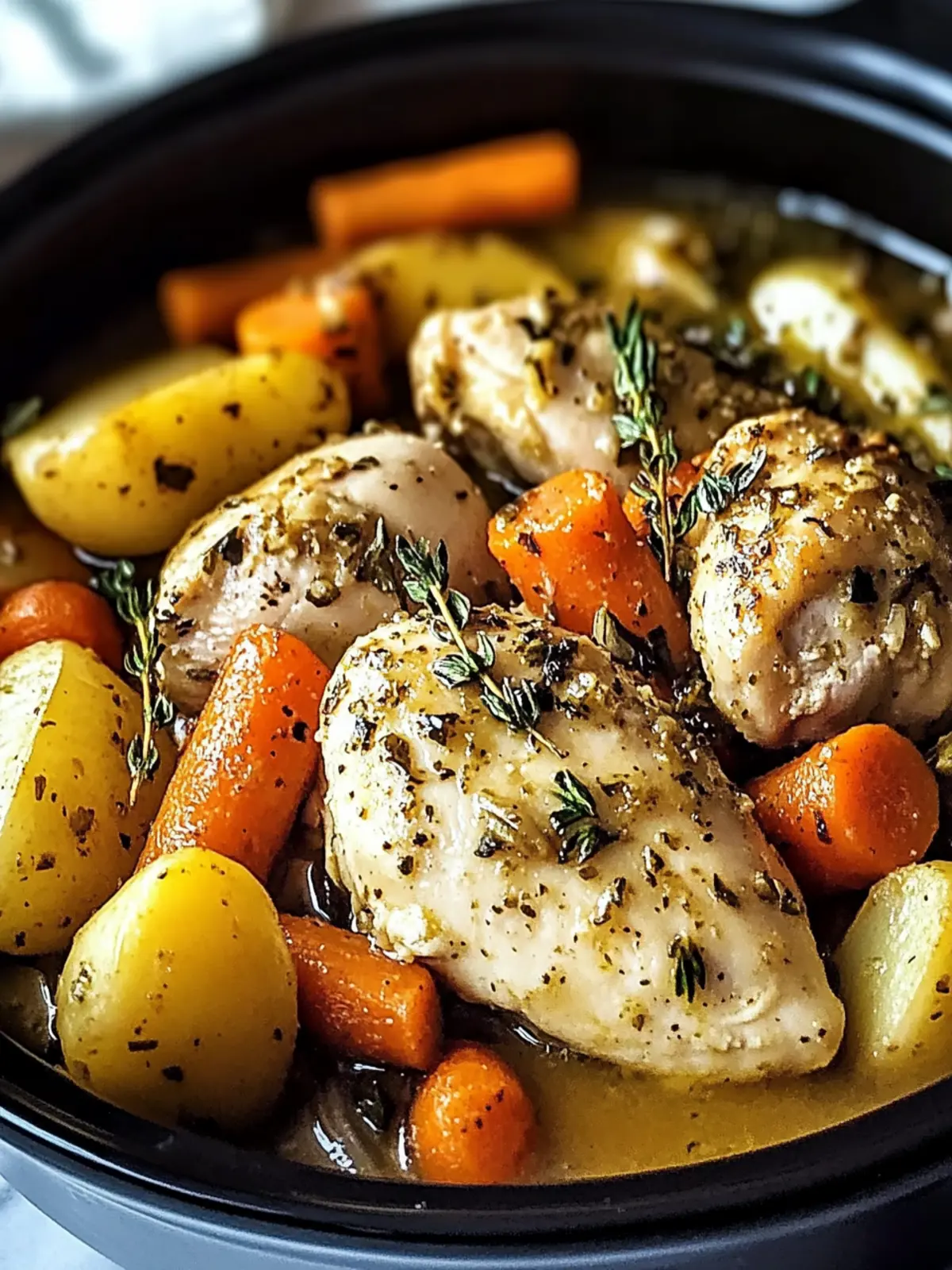 Slow Cooker Garlic Butter Chicken and Veggies