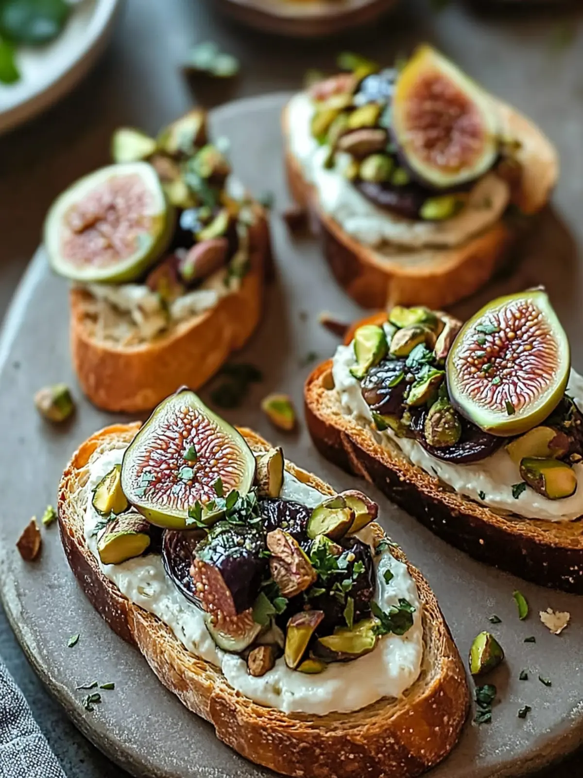 Pistachio & Fig Crostini