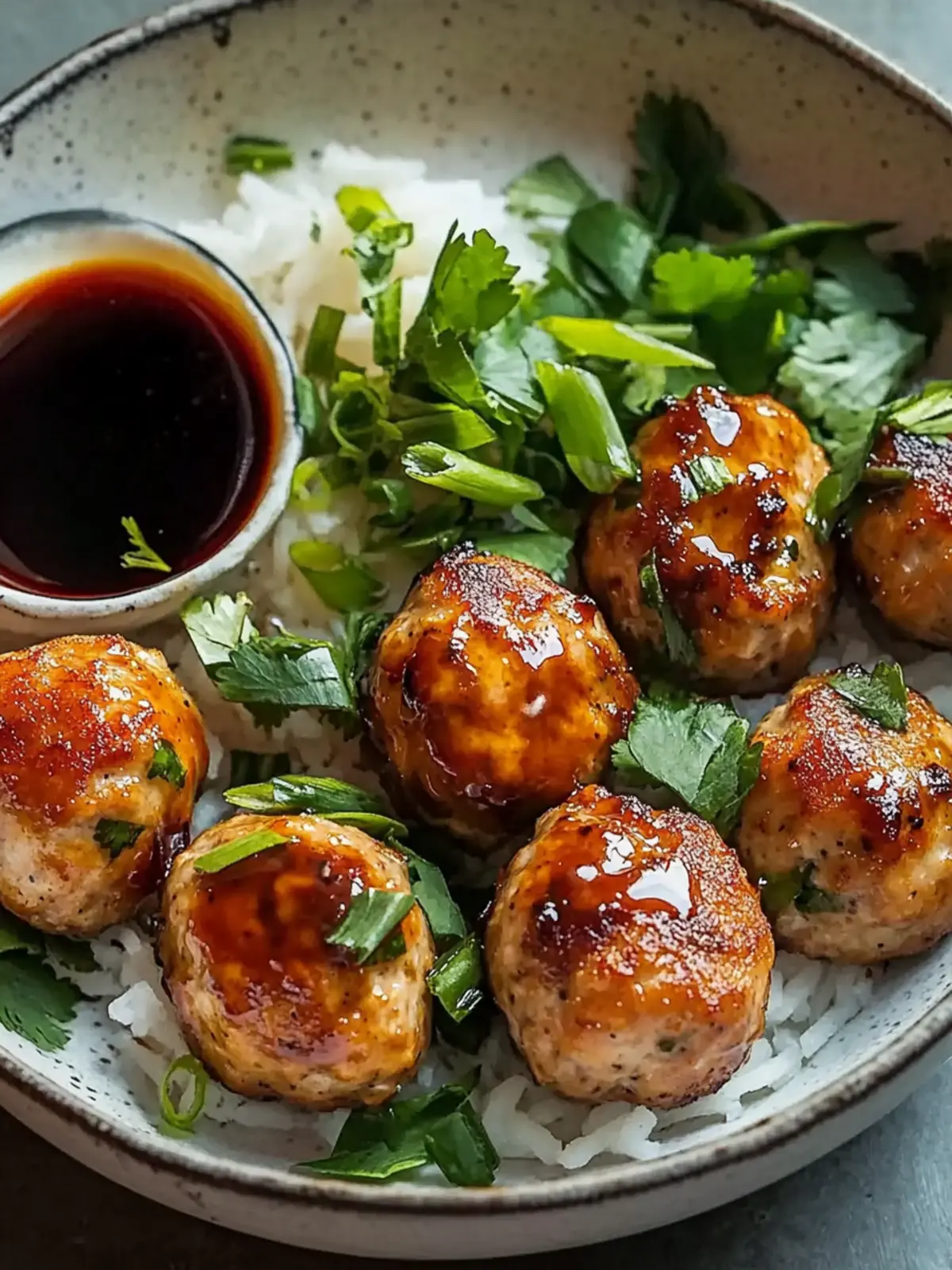 Gingery Salmon Meatballs with a Soy Glaze