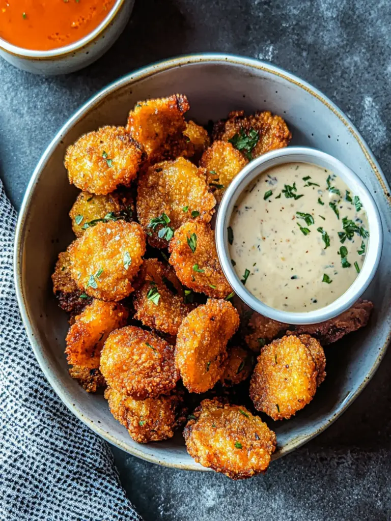 Fried King Oyster Mushroom Bites