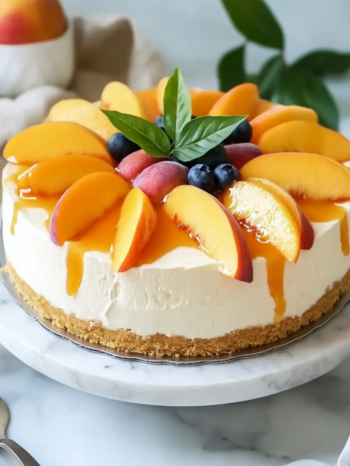 No-Bake Peach Cheesecake: A Sweet Surprise for Mother’s Day 5 No-Bake Peach Cheesecake- Mother’s Day cake recipes