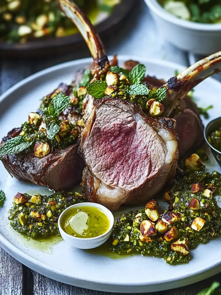 Buttermilk Brined Lamb With Mint and Pistachio Relish