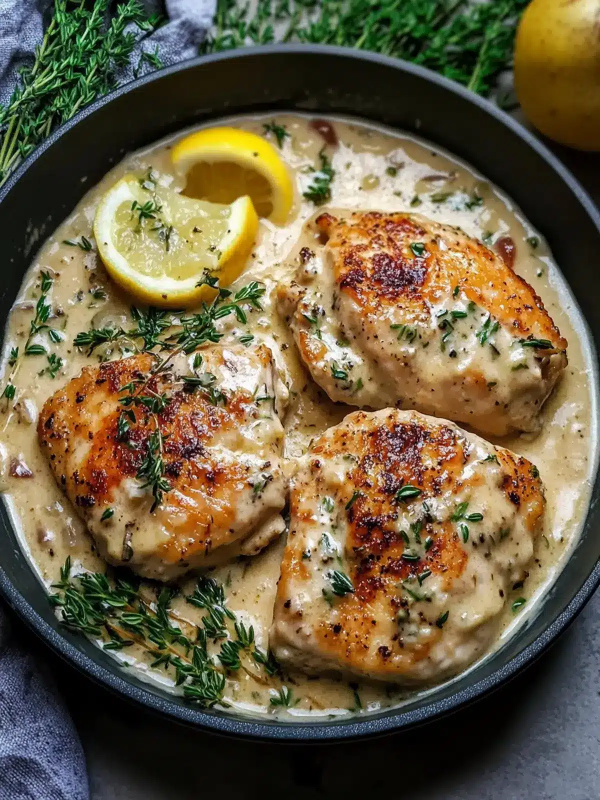 Creamy Garlic Chicken Pan